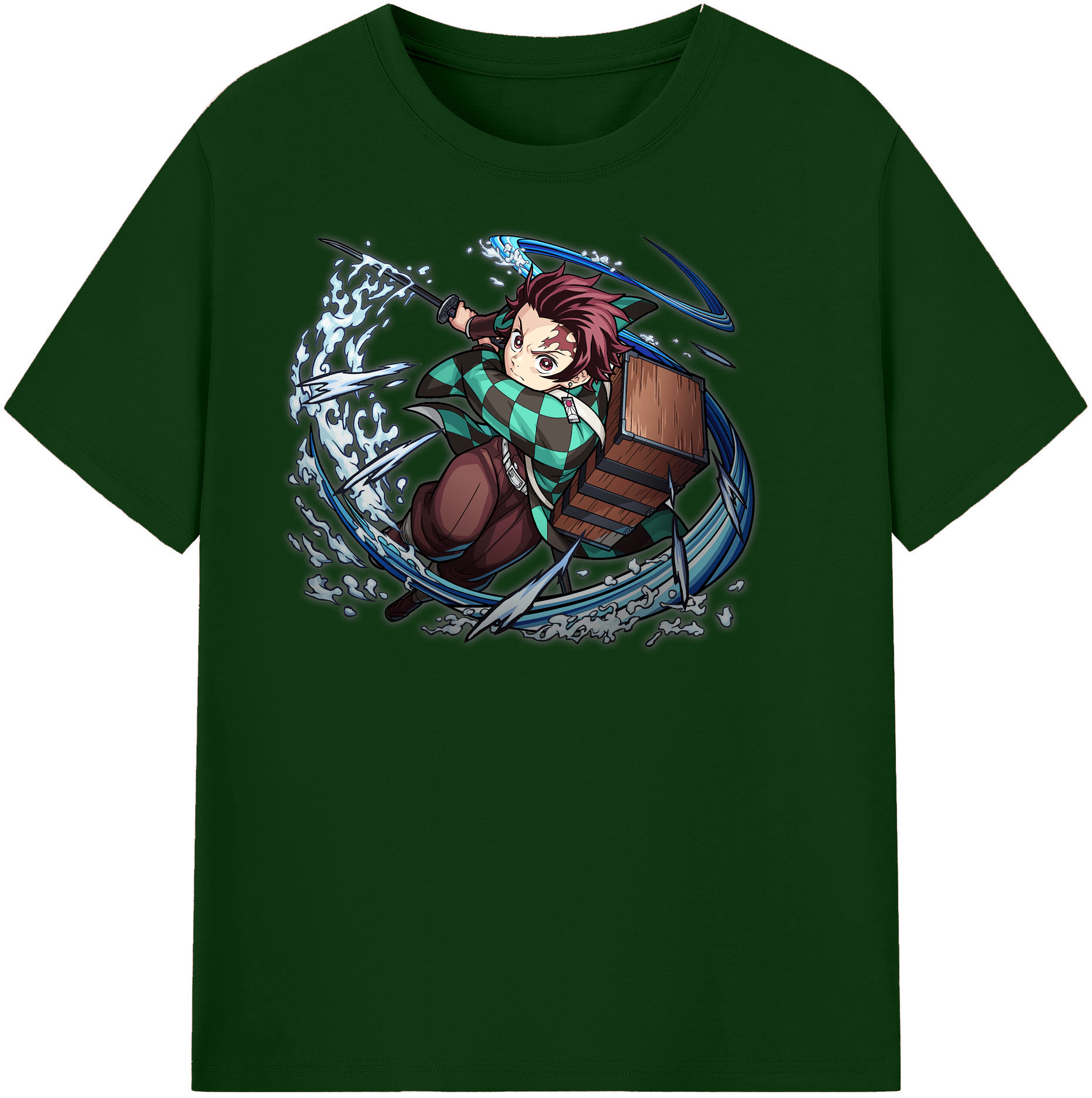 （画像用） 鬼滅の刃 竈門 炭治郎／かまど たんじろう Kamado Tanjirou 綿100％半袖Tシャツ（フロントプリント）